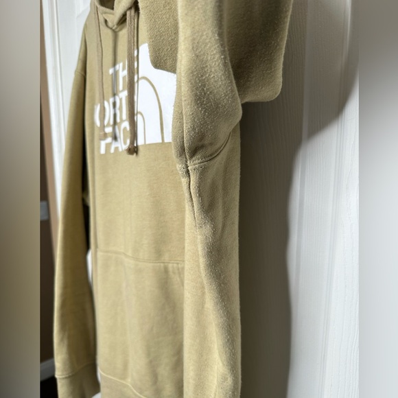 The North Face Men's Hoodie Half Dome Logo Pullover Sweatshirt Size XL Tan Beige - Picture 6 of 9